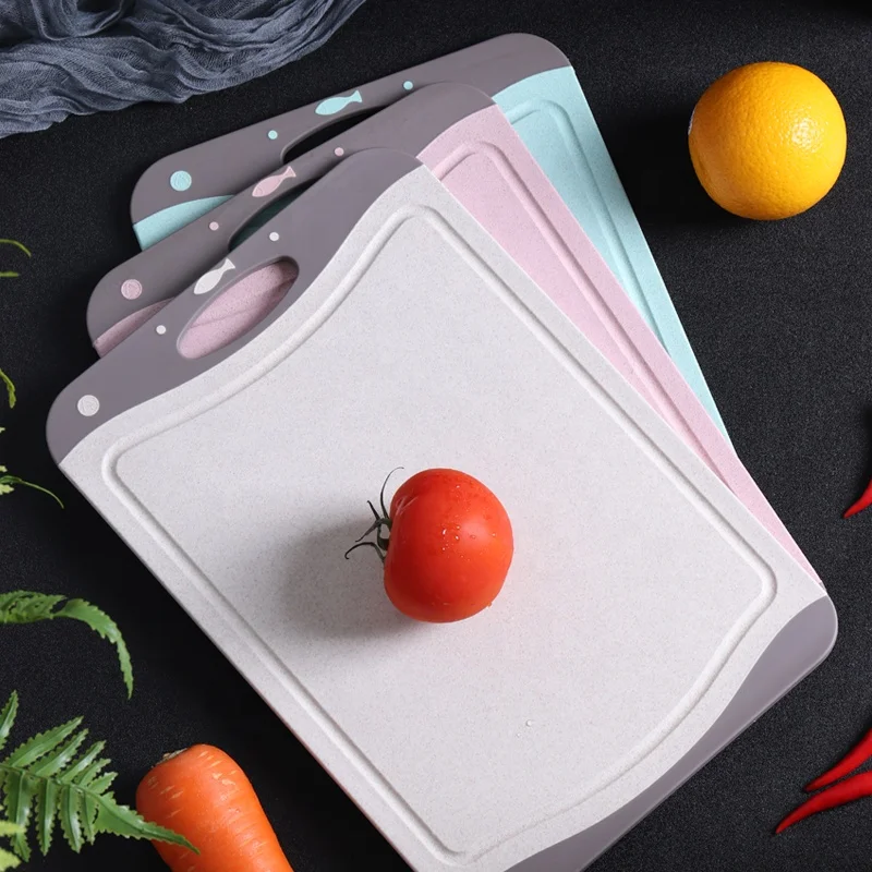 

HaiXin Wheat Straw Plastic Chopping Board Multifunctional Chopping Cutting Board For Kitchen