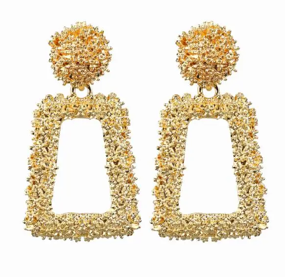 

Cheap alloy exaggerated jewelry earrings trapezoid channel earrings women, Picture
