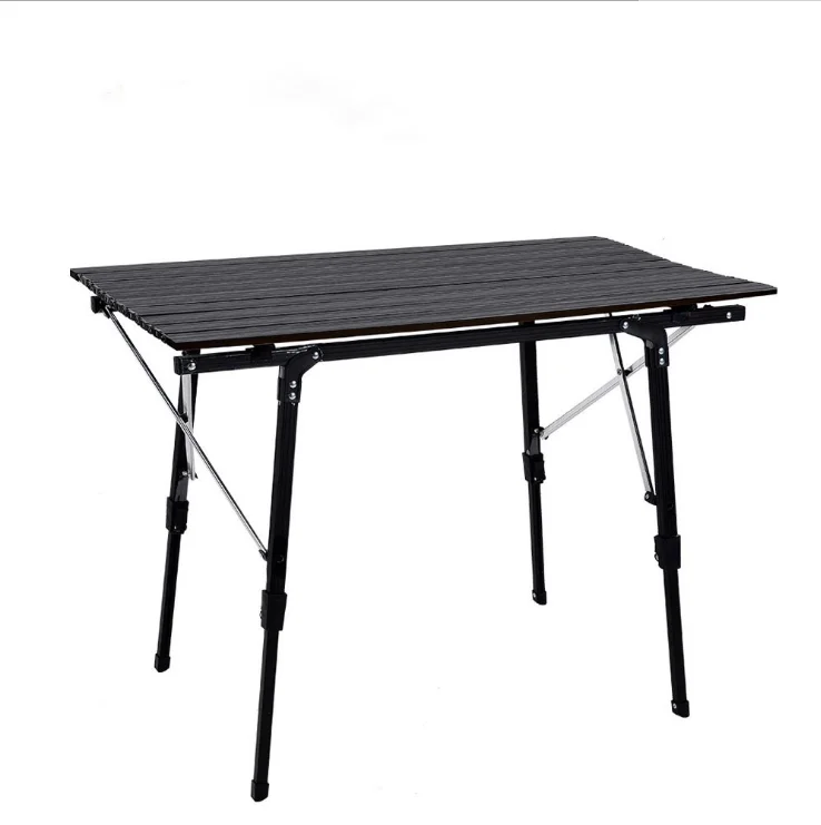 Adjustable Height Camp Table Lightweight Camping Aluminum Roll Table
