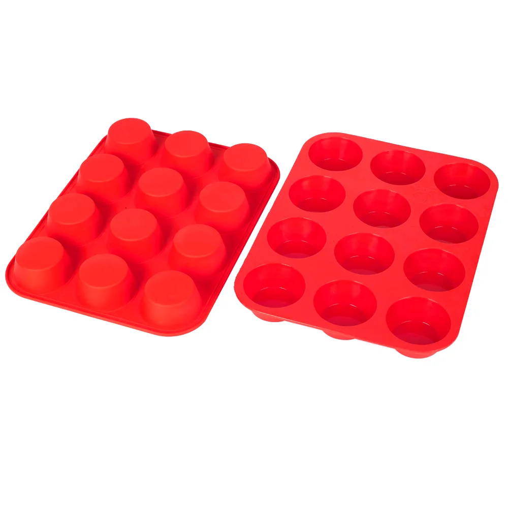 

LFGB approved BPA free nonstick bakeware tools large crown muffin pan, Red, any pantone colors