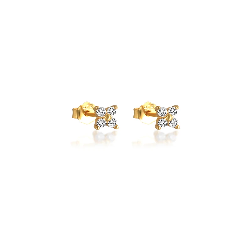 ROXI Hot Sale Diamond Earring Jewelry  2.5 mm  Diamond Gold Stud Earrings for Women Trendy Jewelry