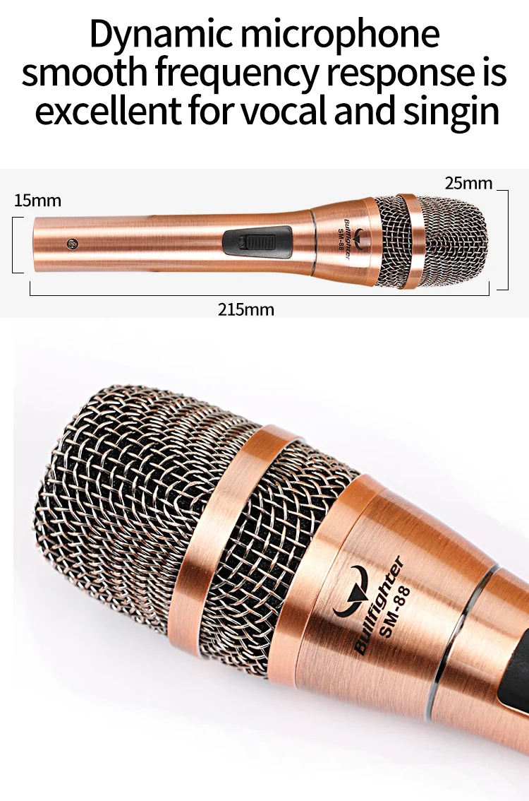 Bullfighter SM-88 Handheld Dynamic Microphone Professional Studio for Singing