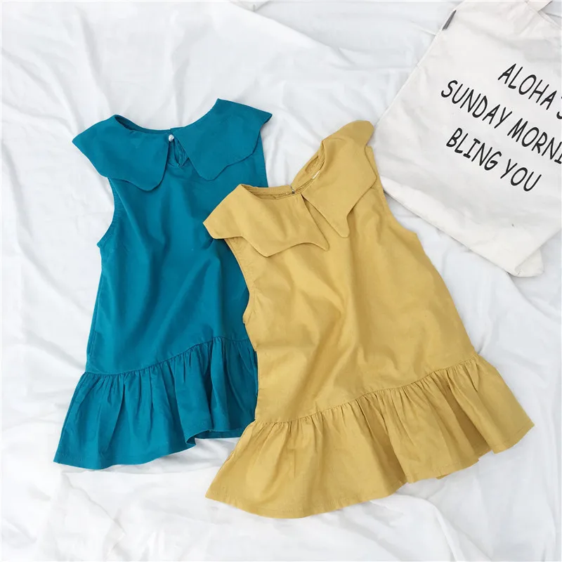 

Children's girls children's dress casual summer solid color comfortable fashion skirt factory outlet, Picture shows