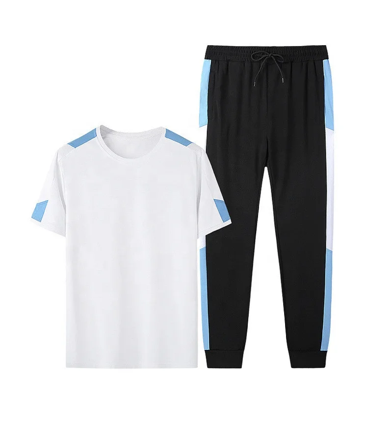 

Summer Coupe's Thin Short Sleeve Sports Suits Solid Color Casual Trouser Suit Casual Outdoor Suit