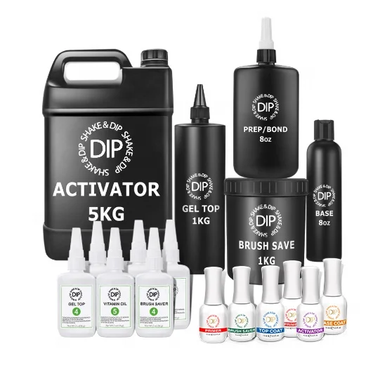 

Unigel 2020 Dip Powder Activator Primer Bond Gel Base Top Coat Brush Saver Dipping Powder System Liquid, Clear