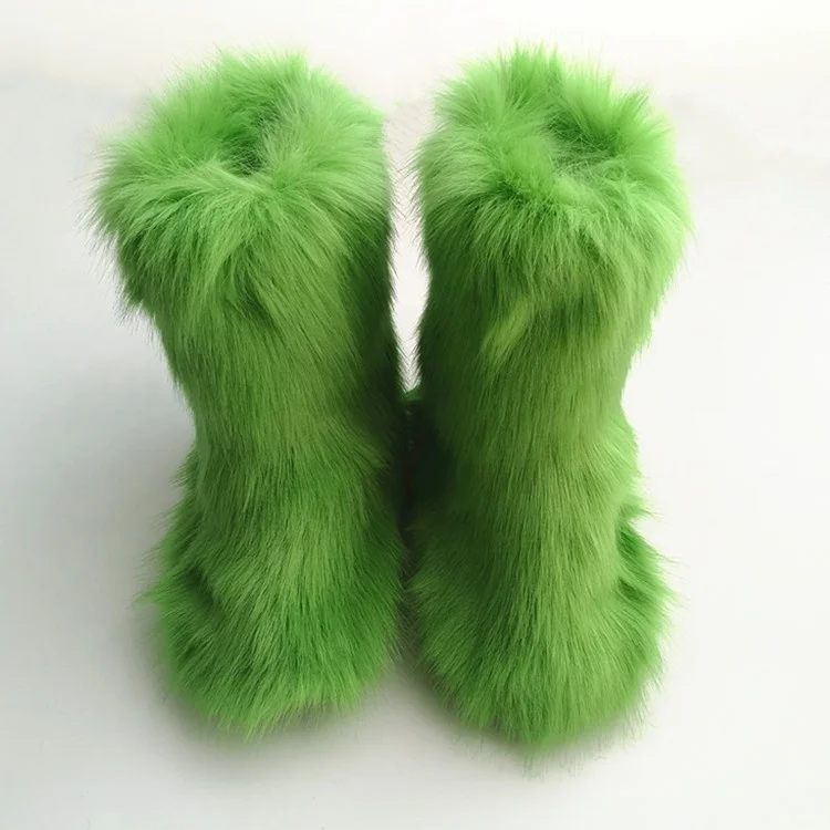 

2020 Fashion Comfortable Winter snow warm woman ladies real winter shoes headband purses faux fox womens women fur boots