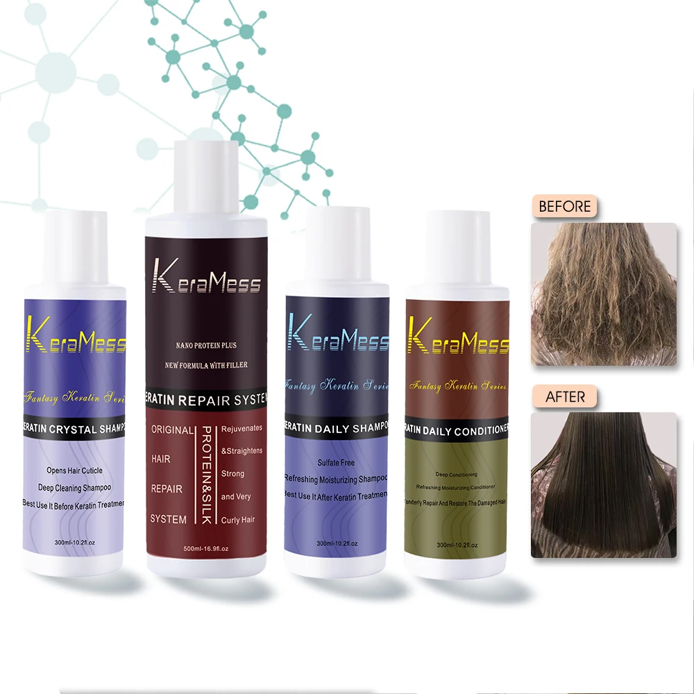 

African/American Hair Keratin Products KeraMess Brazilian Repairing Keratin Hair Treatment For Hair Anti Frizz, Straight