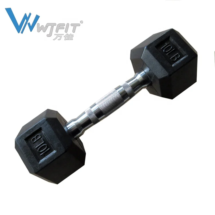 

Free Weights Dumbbell Rubber Coated Weights Dumbbells 10LBS Gym Weight Lifting Fitness Equipment Rubber Hex Dumbbell, Black