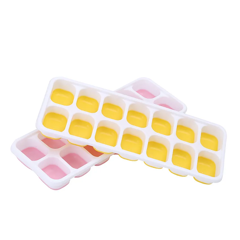 

Stackable Silicone Ice Cube Trays with Lid Super Easy Release Ice Cube Molds Silicone Ice Tray Durable&Dishwasher Safe for Food, Random