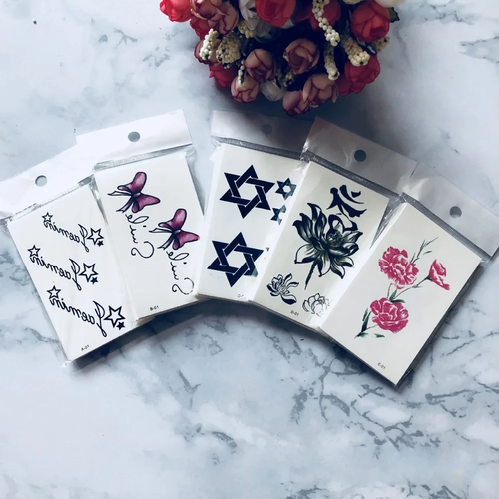 

30Pcs/Set No Repeat Temporary Tattoo Stickers Waterproof Tattoos For Women Sexy Arm Clavicle Body Art Hand Foot for Girl Men