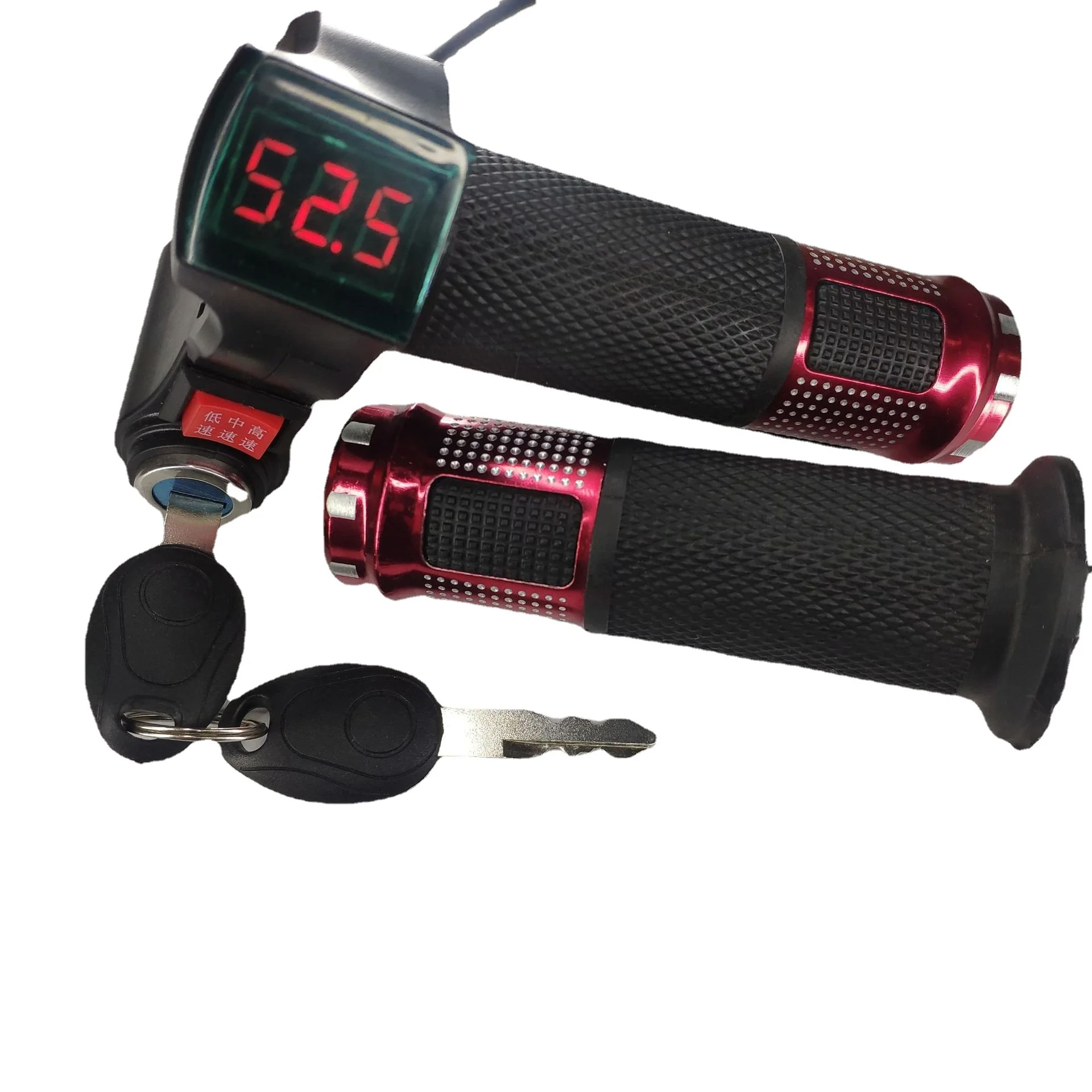 Universal 12V-84V LED Display Twist Throttle Accelerator Power Key for Electric Bike Tricycle Scooter Electric Bicycle Parts