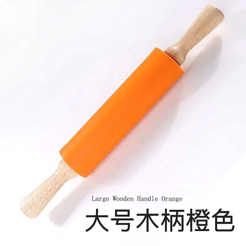 
Wholesale Christmas themed wooden embossing silicone rolling pin 