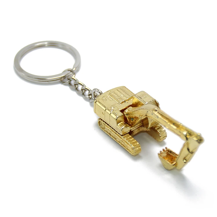 Roller Loaders Backhoe Shovel Truck Car Model Key Chain Ring Holder Bulldozers Digger Machines
