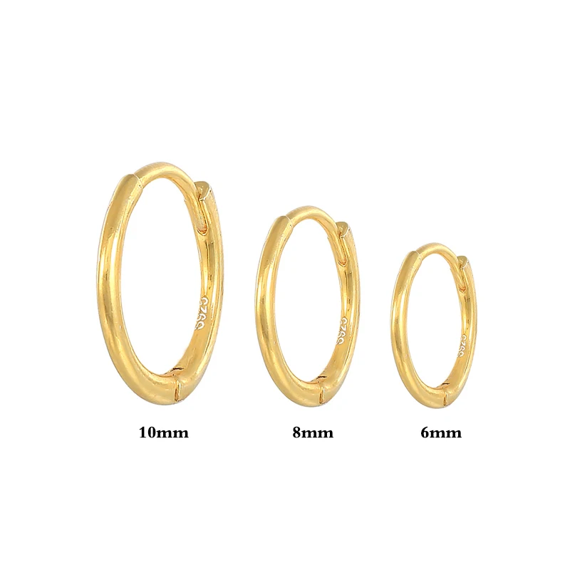 

ROXI 3PCS Set fashion earring jewellery 18k gold classical huggie hoop earrings 925 sterling silver jewelry