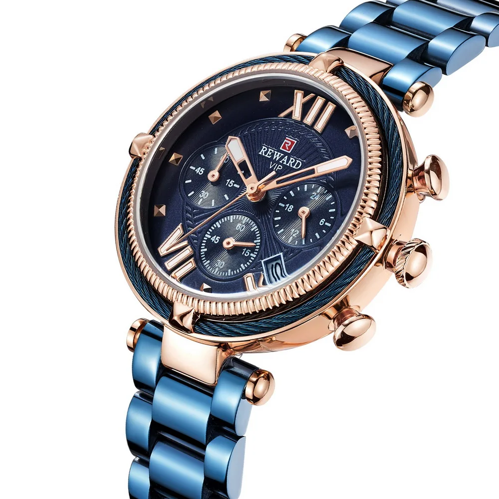 REWARD Top Brand Luxury Women Gifts Watches Fashion Steel Strip Quartz Sport Watch Luminous Ladies Wrist Watch