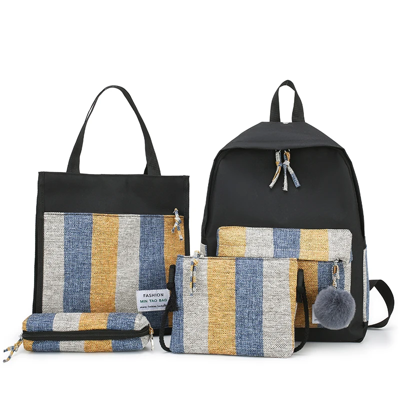 

Wholesale Hot Selling Factory Leisure Multifunctional 4 Pieces Backpack Sets Travelling Student School Bags