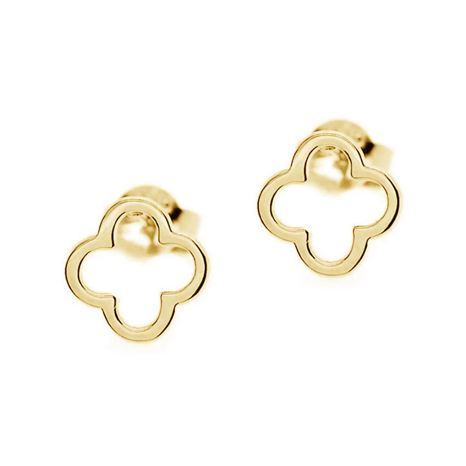 

Fashion Simple 14K Gold Plated Clover Stud Earrings for Women S925 Sterling Silver Geometric Earrings Wedding Party Jewelry