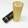 Custom Luxury Black Texture Empty Cardboard Container Cylinder Recycled Paper Boxes For Candle Packaging