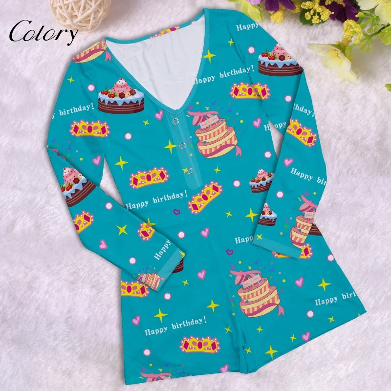

Colory Hot Sale Birthday Present Adult Onesie Women Onesie Customized Printing Romper Pajamas Customized Pajamas, Customized color