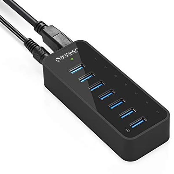 

all in one card reader 7 Port USB 3.0 Hub With 1 BC1.2 Charging Port 36W
