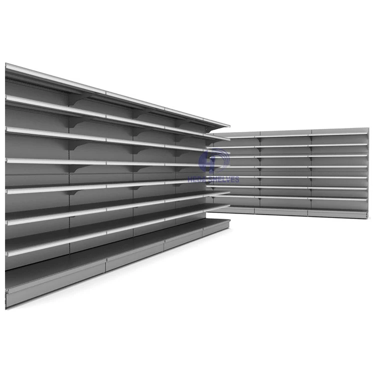 Highclass Steel Black Gondola Shelf Slatwall retail wall shelving for