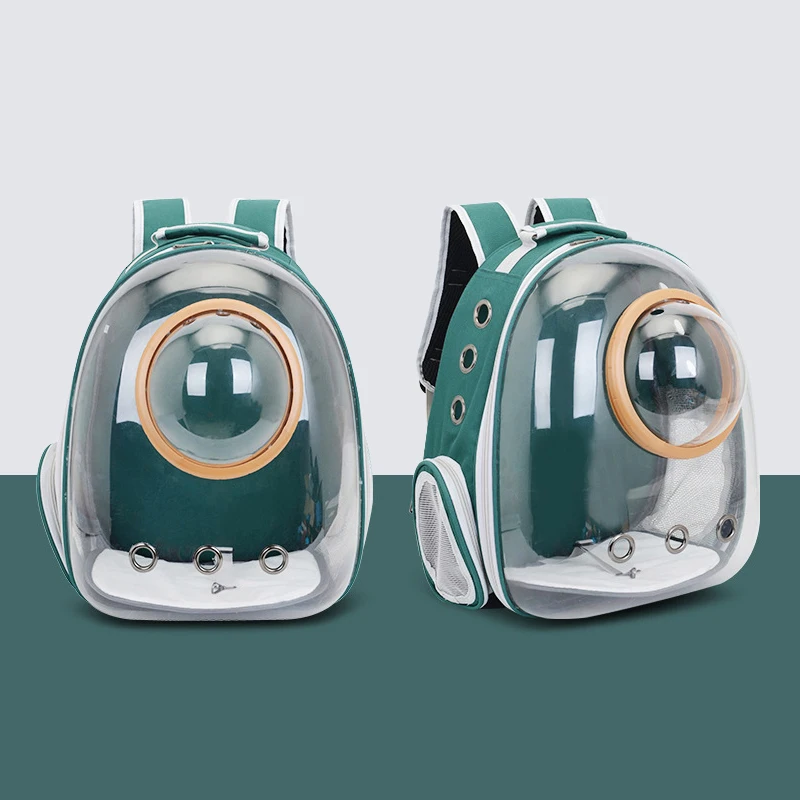 

SKYPET Airline Approved Transparent Breathable Plastic Nylon Dome Pet Dog Carrier Backpack, Red,yellow, blue,green