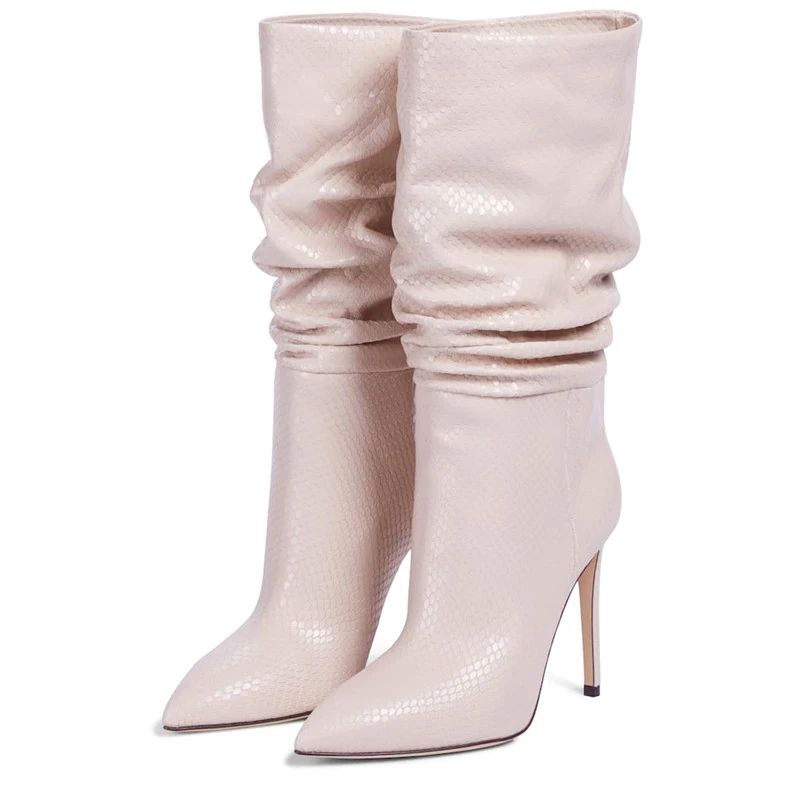 

2021 Women's High Heel Boots wholesale custom ladies knee-high boots fashionable winter boots Large size