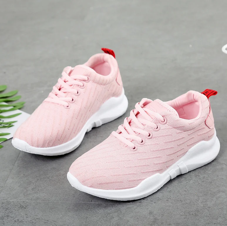 

RTS fashion spring summer light sports shoes mesh white flat knit weave girl student casual shoes lady womens fashion sneakers, White,black