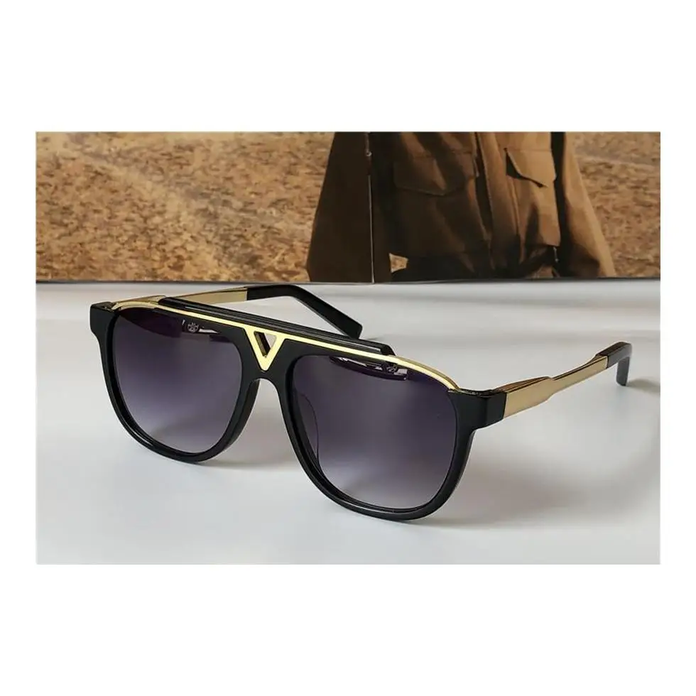 

Men Vintage Sunglasses 0937 Square Plate Metal Combination Board Strong Euro Size Uv400 Lens With Box