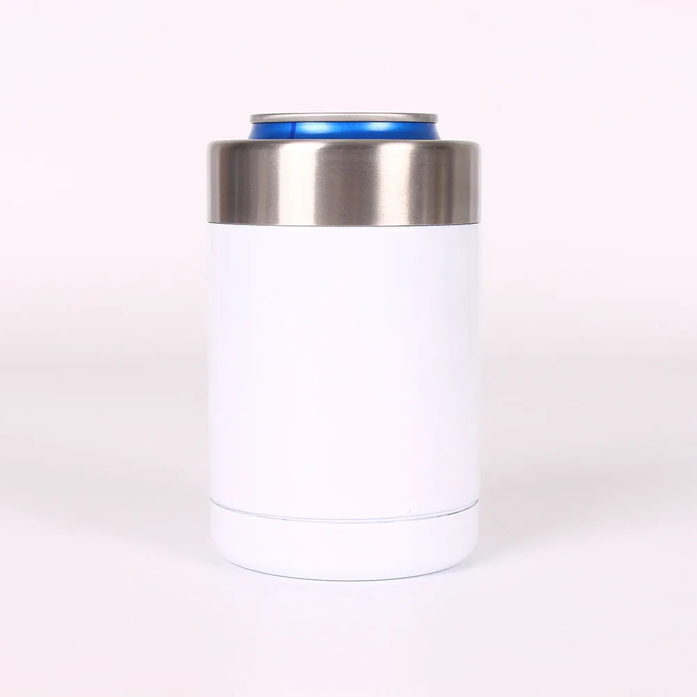 

12oz vacuum double wall 2 in 1 sublimation beer cooler coffee cup, Customized color acceptable