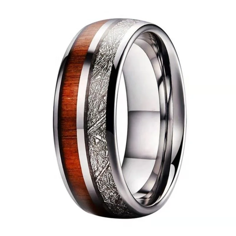 

Wood Titanium Steel Ring Customizable Tungsten Steel Ceramic 925 Luminous Ring