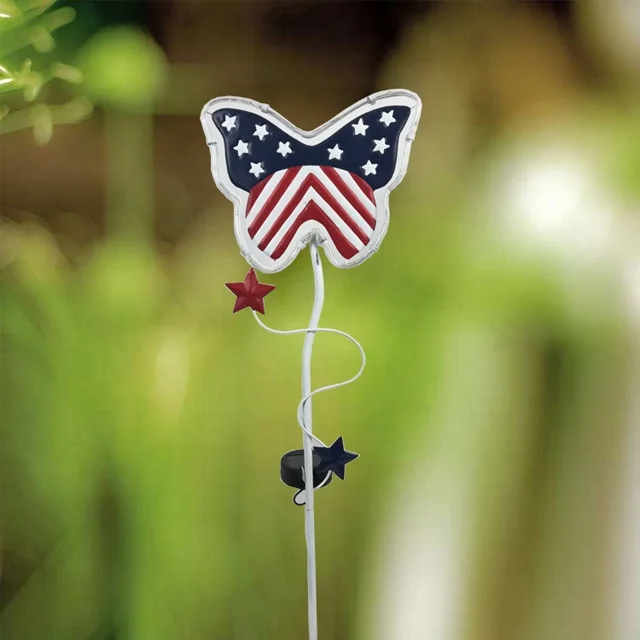 solar garden light solar stake light American flag solar metal stake led light with solar