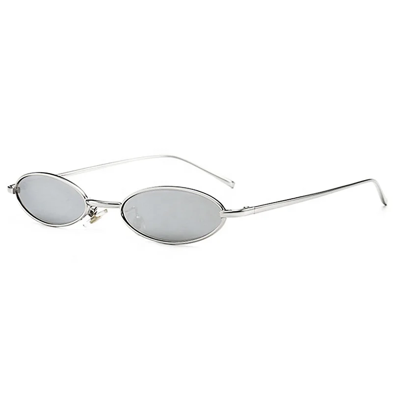 

Gray Oval Metal Small Frame Sunglasses Men and Women Retro Personality Marine Clip Sunglasses, Multi-colored