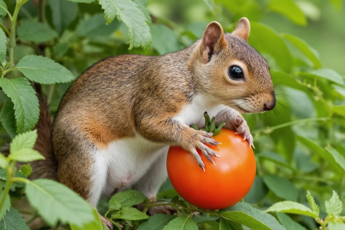 do squirrels eat tomato plants