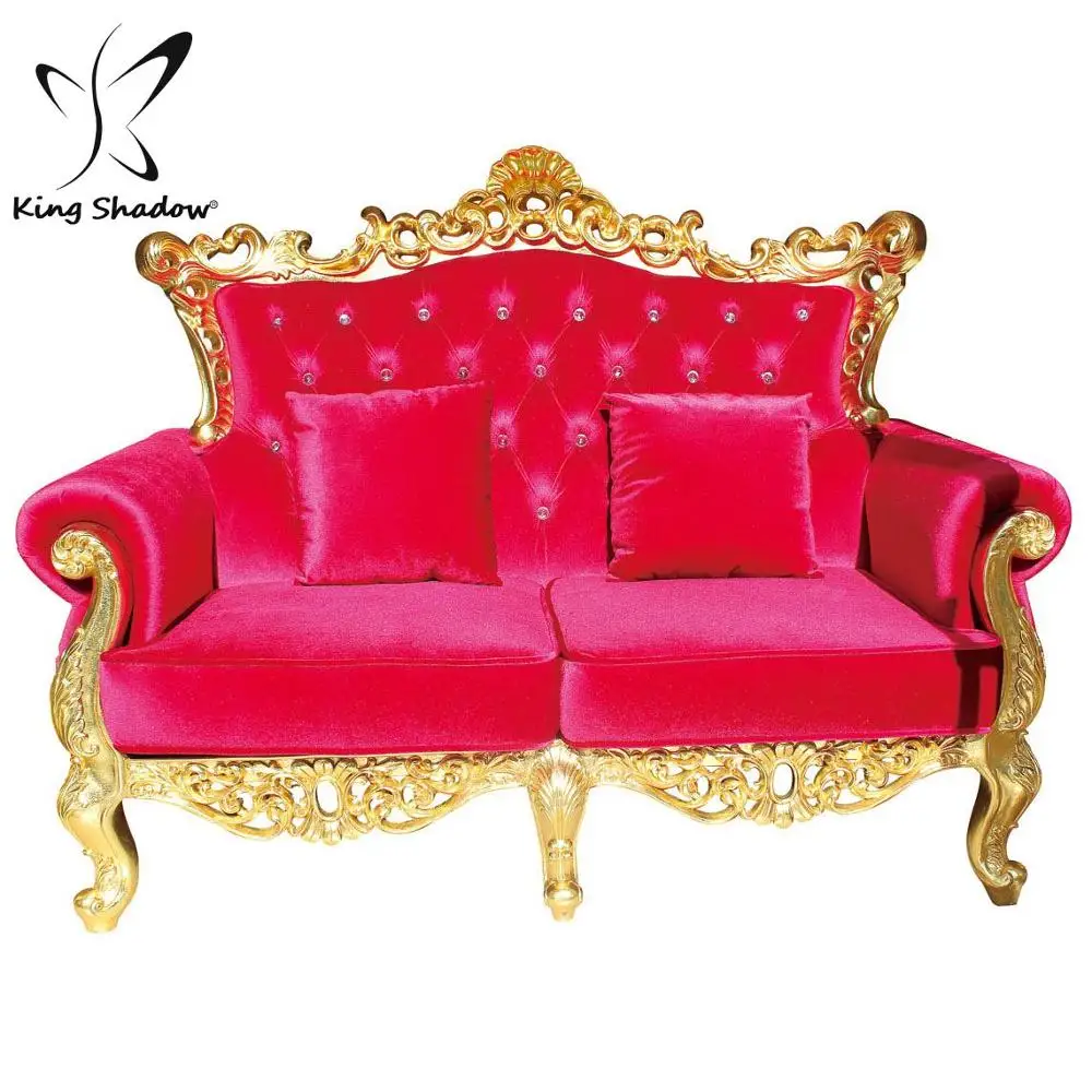 

Kingshadow Hotel Hot Pink Throne Sofa For Wedding Event, Optional