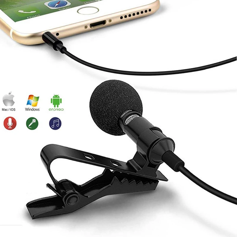 

Panvotech  Lavalier Condenser Microphone MIC Lapel Microphone for Smartphones Apple iPhone, iPad, iPod Touch, Android ect, Black