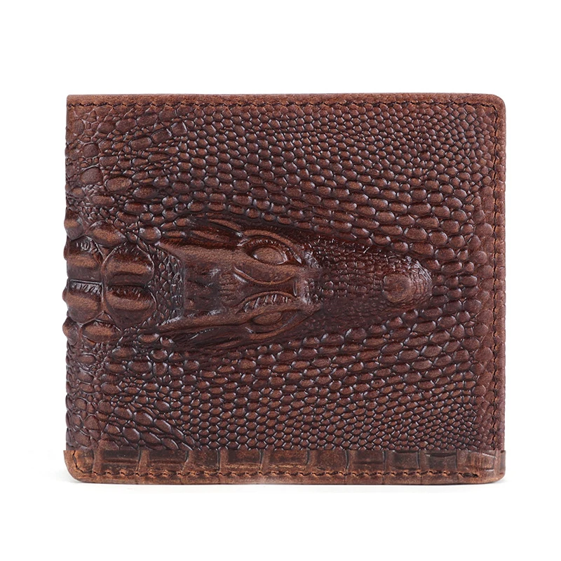 

Factory Customized fashion simple pure leather crocodile wallet, Customized color