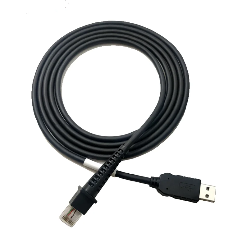 

PS2 to USB Converter cable 2m 3m 5m cable for Datalogic GD4130 D100 D131 DB9 QR code scanner cable Barcode Datenkabel, Black or custom