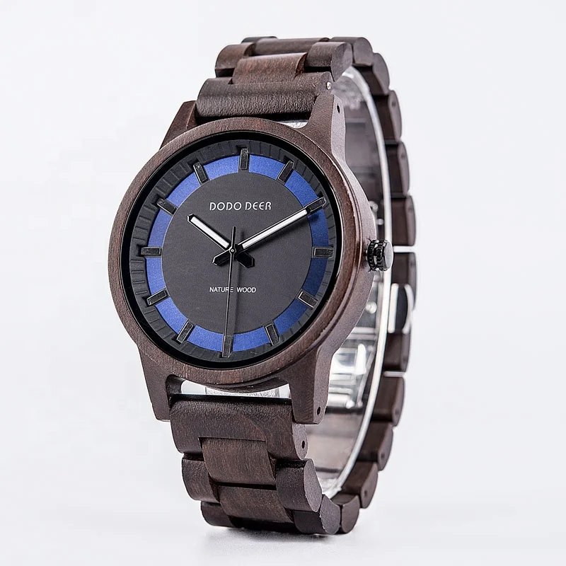 

DODO DEER Men's Wood Watch Oem Retro Simple Style Luminous Quartz Sports Watch Customizable Logo Wholesale Watch