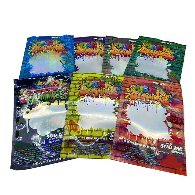 Hot Sale 7 Designs Danc Plastic 3 Sides Edible Mylar Candy Packaging Bag 500mg Smell Proof Bag With Window In Stock Buy Mylar Bag Eidble Packaging Candy Bag Product On Alibaba Com