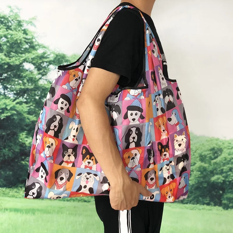 

High Quality Colorful Tote Portable waterproof folding shopping bag