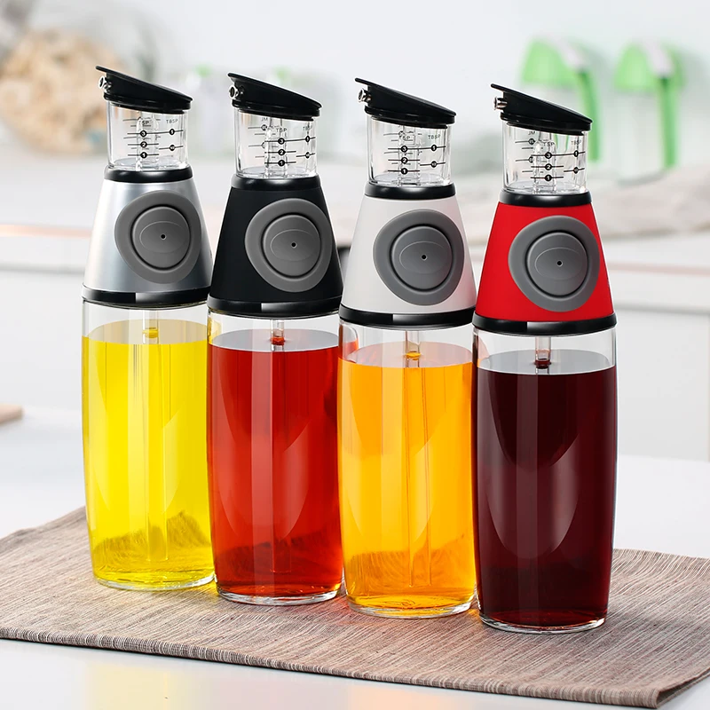 

500ml Glass Cooking Oil Bottle Leakproof Metering Oil Bottles For Soy Sauce Vinegar
