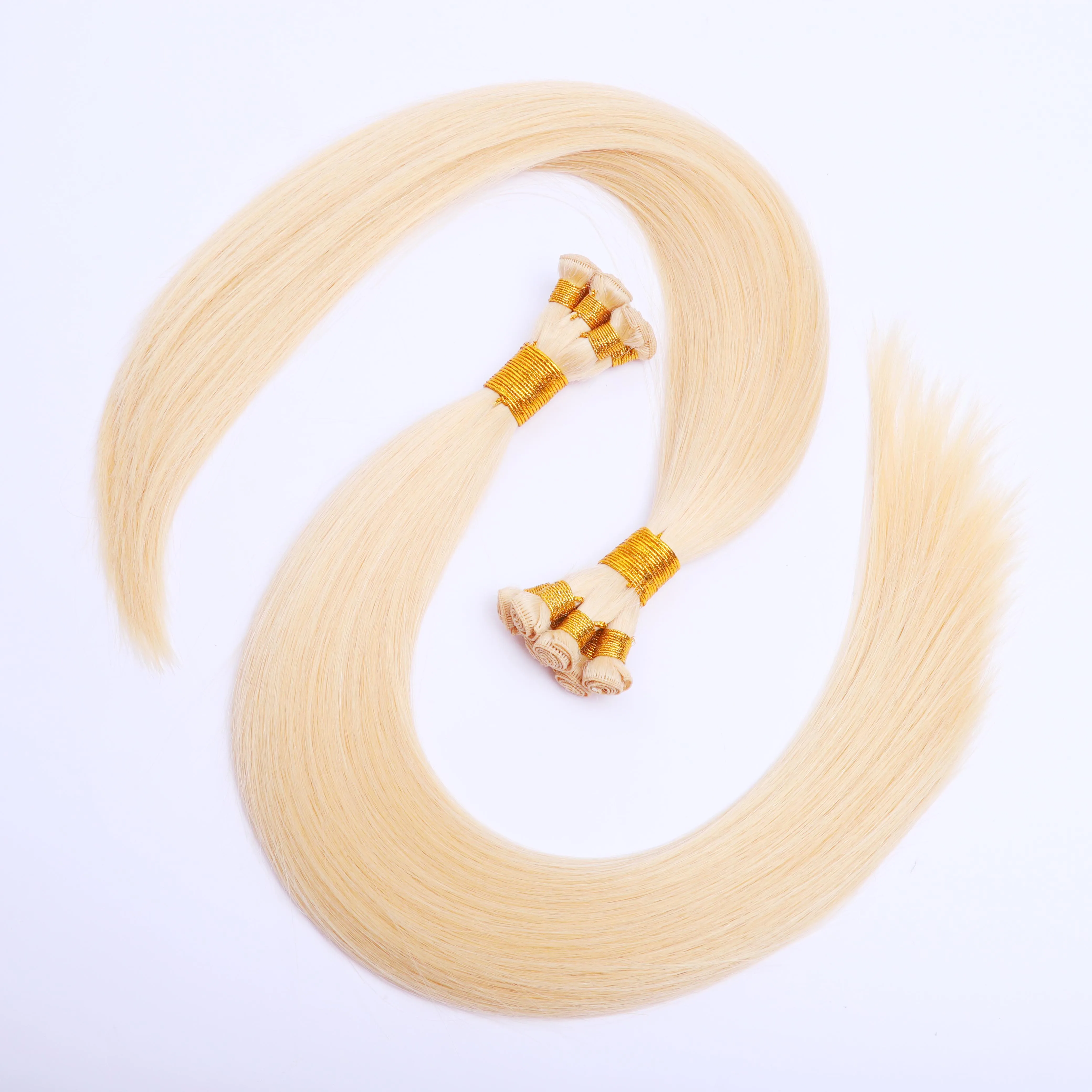 

Double Drawn Handtied Weft Human Hair Extensions 100% Unprocessed Virgin Hand Tied Weft