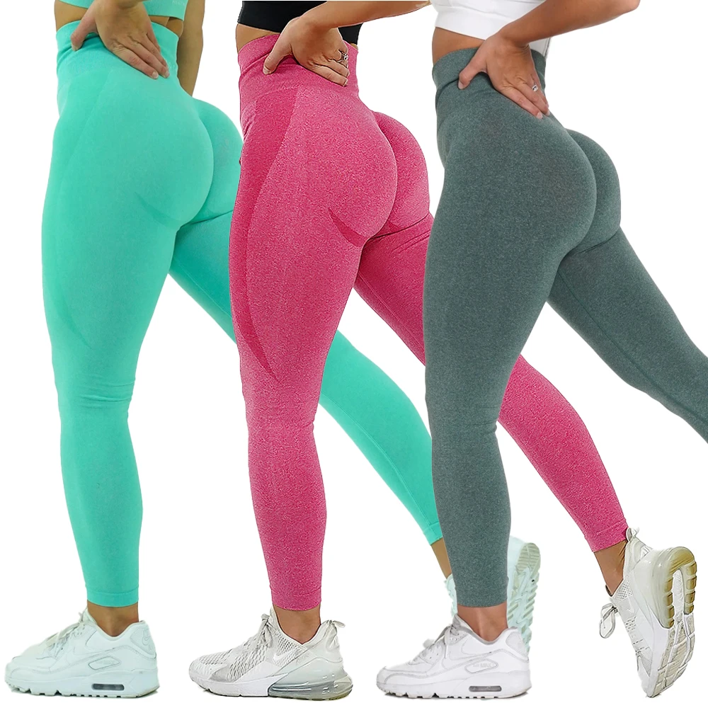 

New Forest Green Gym Workout Sports Seamless Leggings, Black,white,red,blue,grey,heather grey,neon colors etc