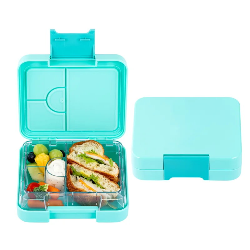 

In stock anti-leak 700ml ABS Tritan material lunch box with 4 dividers Teal bento box for kindergarten or junior kids, Pink, customized