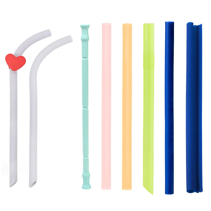 

New Product Ideas Portable Eco Friendly Collapsible Silicone Drinking Reusable Straw Supplier, Any color can be customized