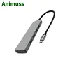 ANIMUSS Type-C Hub Multi-functional Cable Holder usb c pd Charging 5-in-1 Type C Hub Docking Station Aluminium Alloy