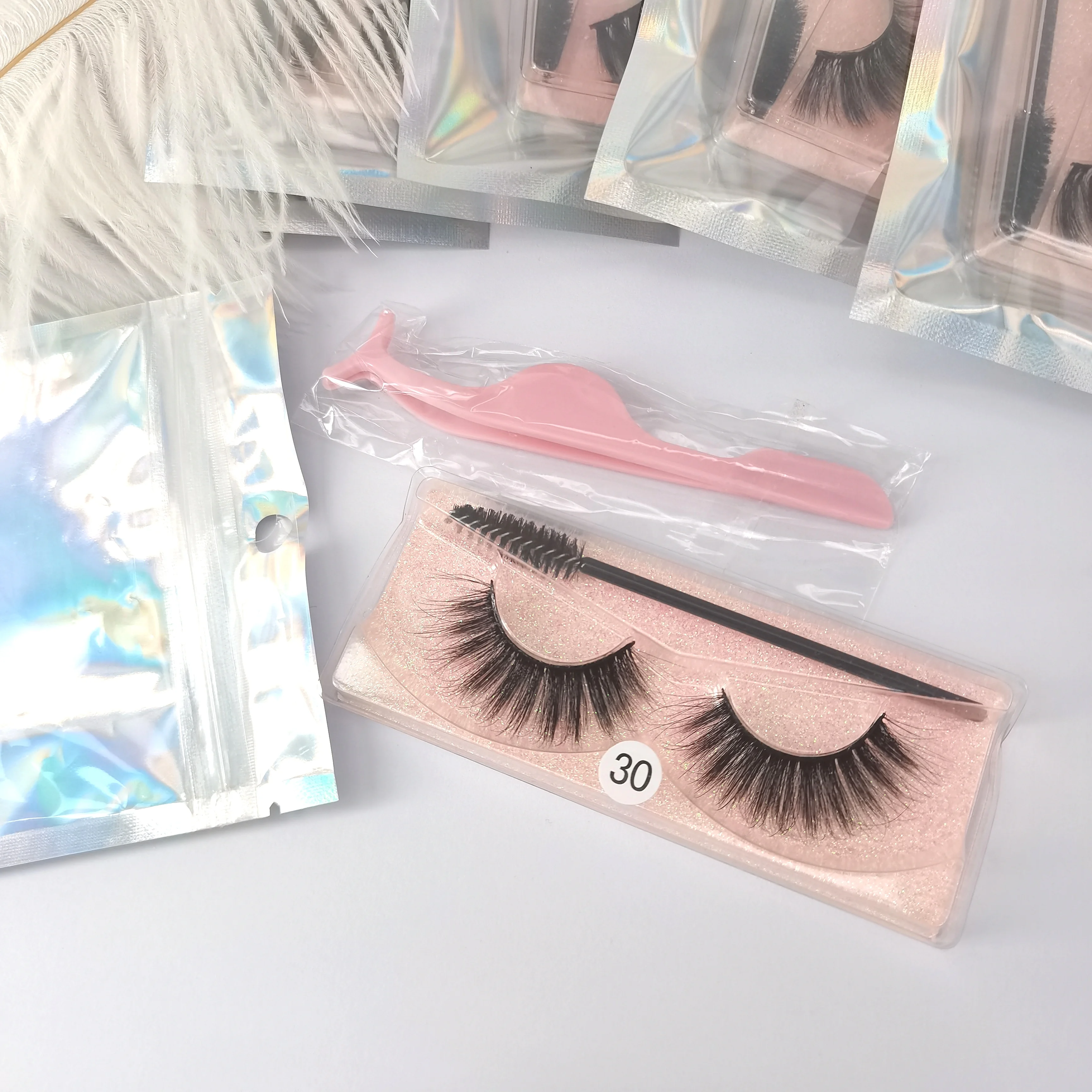 

Hot Sale 3d Faux False Soft Mink 15mm Eyelashes With Brushes And Tweezers Vendor Customized Private Logo, Natural black