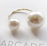 

2019 Korean ring size pearl openingminimalist exaggerated ring double ring FOR WOMEN