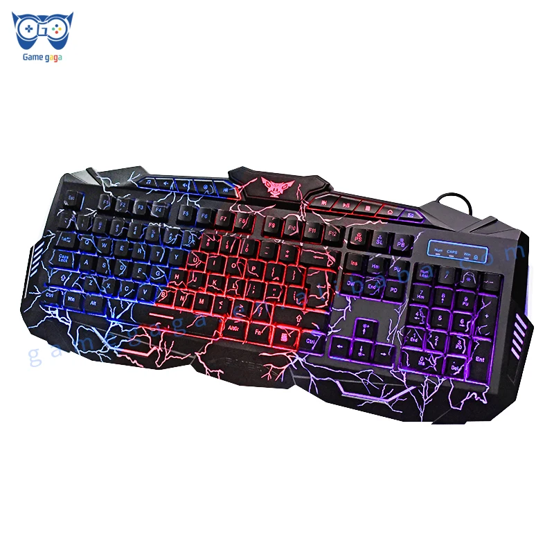 

OEM three color led light USB Wired rgb wired PC computer gaming keyboard and mouse combos, Customized colors